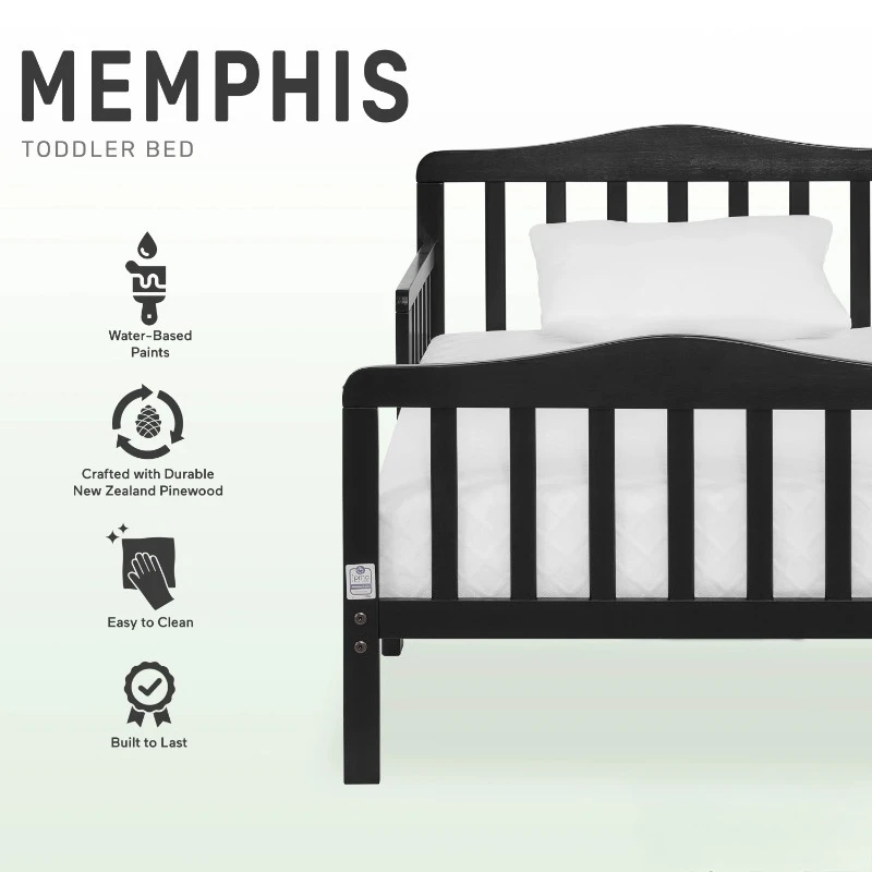 Letto per bambini dal design classico, nero