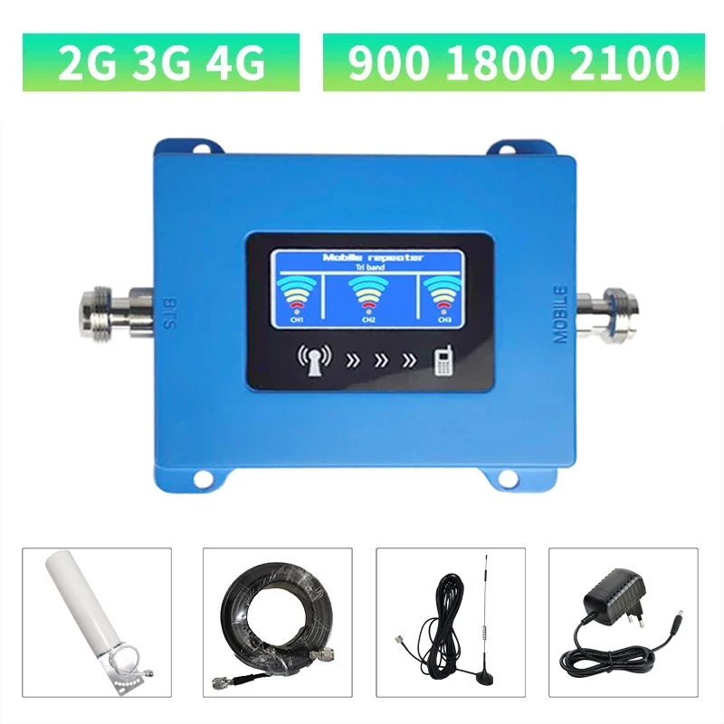 GSM Repeater 2G 3G 4G 900 1800 2100 Cellular Amplifie Mobile Signal Amplifier LTE Cellular Signal Booster Network Booster