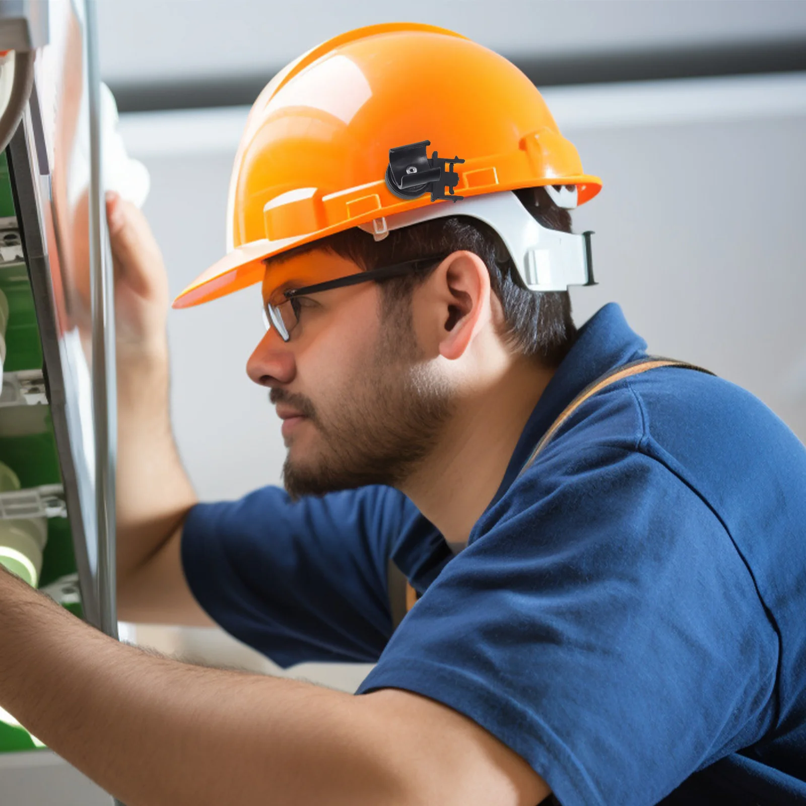 مشبك ضوء فلاش للقبعة الصلبة مع حامل مشبك قابل للتعديل - حامل ضوء خفيف الوزن لمرفق المصابيح الأمامية الآمنة #2