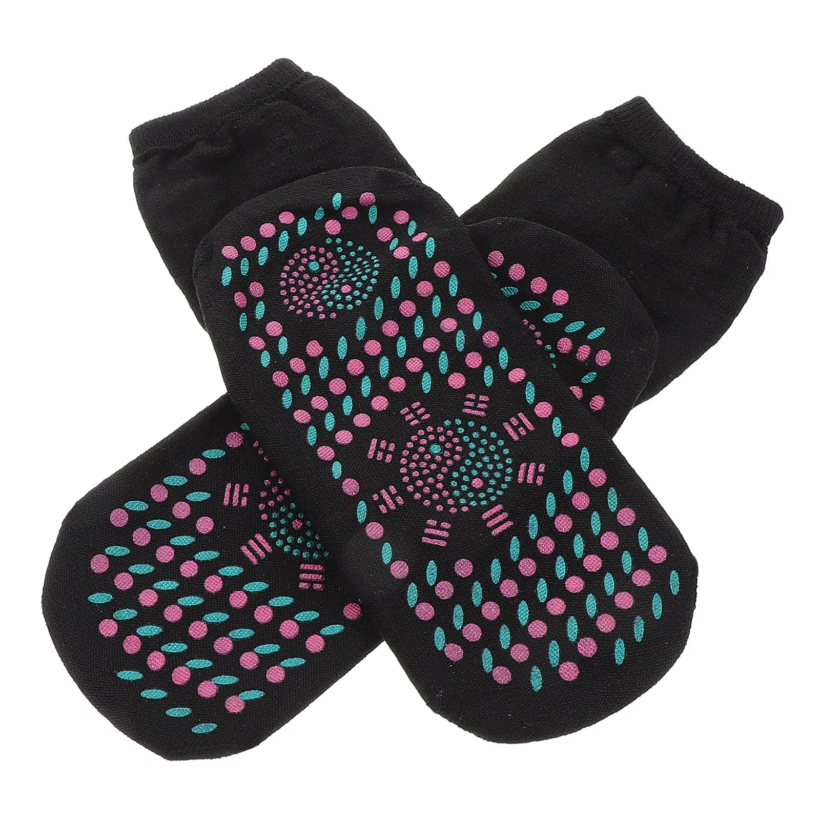 3Pairs Warm Socks Self-Heating Massage Thermal Foot Warmers Ginger Wormwood Infused for Blood Circulation Acupressure Points