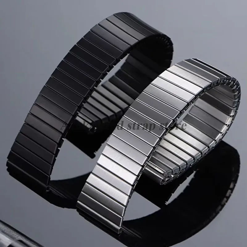 Elastic Stretch WatchBand Metal 22mm for Huawei GT5 for Samsung Galaxy Flexible Strap Men Women Stainless Steel Band Accessories