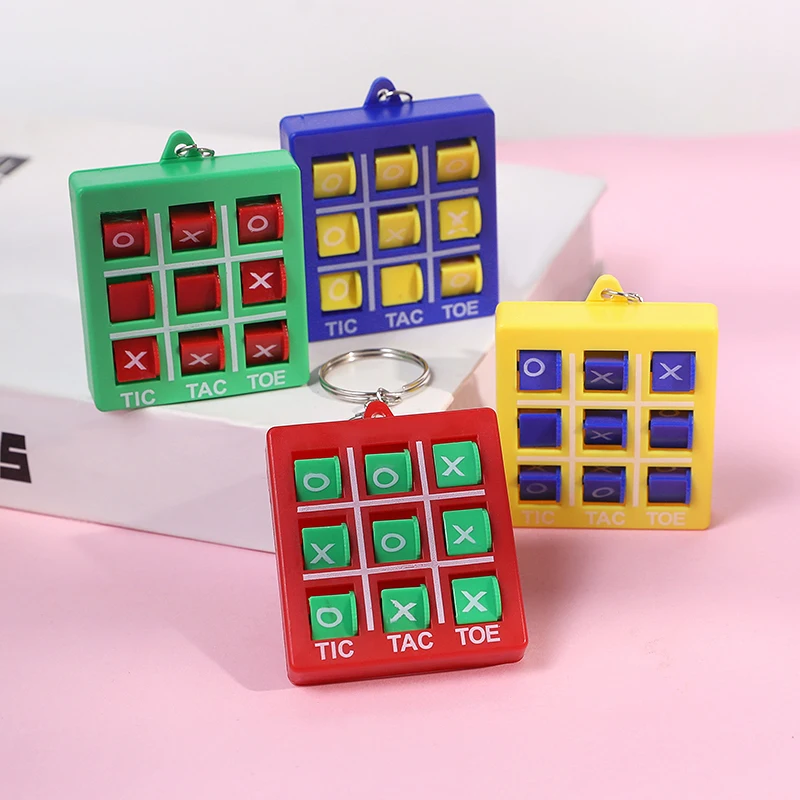 4pcs Colorful Tic Tac Toe Keychain Kids Educational Toys Children Birthday Favor Gift Classroom Prizes Goodie Filler Pinata Gift