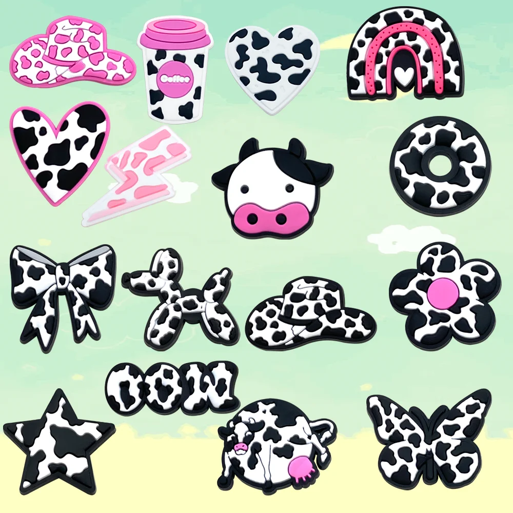 

1/16Pcs cow Shoe Charms for Sandals Decoration Shoe Accessories Charms Teens Girls Favor Gifts