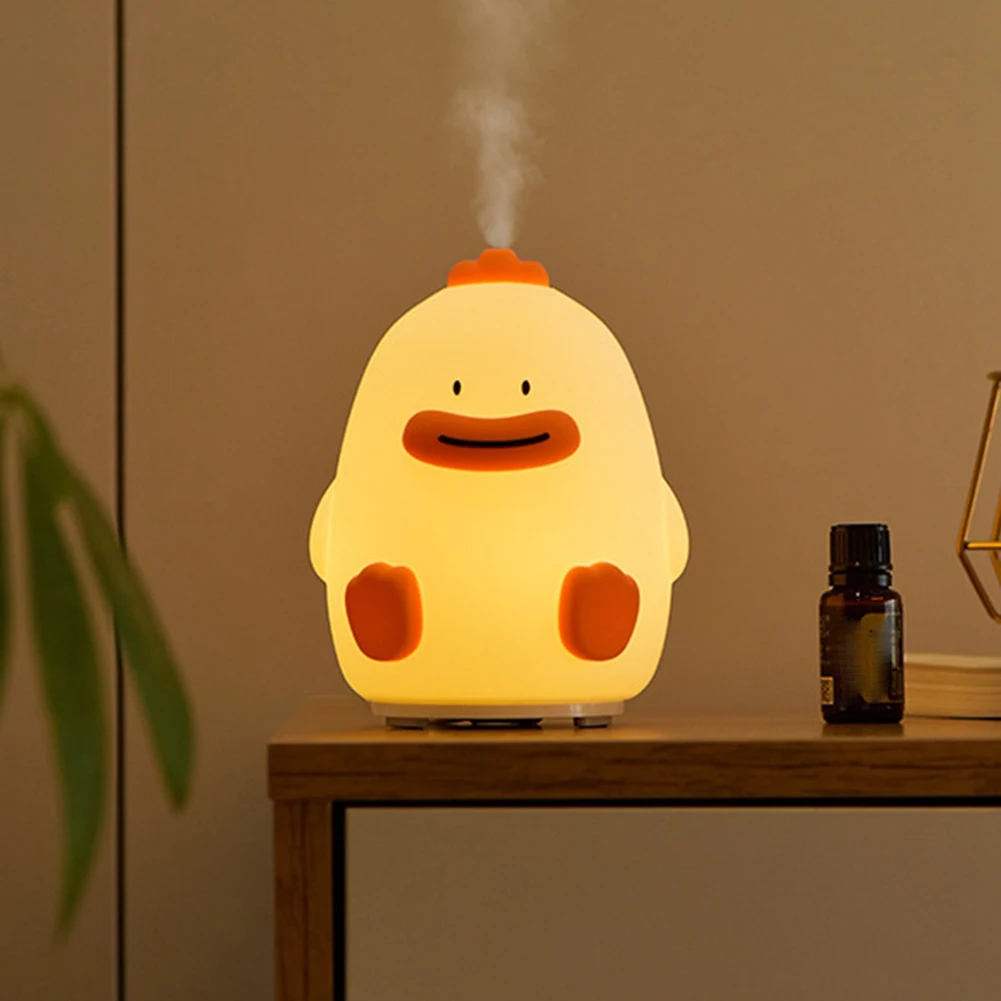 Umidificador de ar Cute Duck Aromatherapy, USB, Difusor de óleo essencial com palmas macias, LED Light for Kids Room, Difusor de aroma