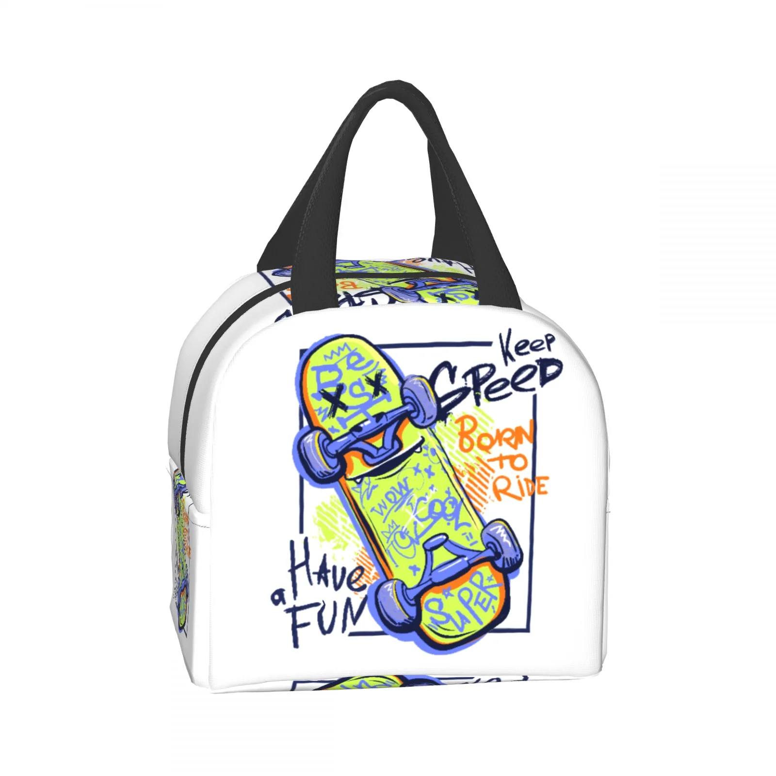 استمتع حقيبة الغداء لوح التزلج للنساء والرجال صناديق الغداء المعزولة الحرارية المبردة للكبار مكتب الأطفال حقيبة كمبيوتر محمول العودة إلى المدرسة