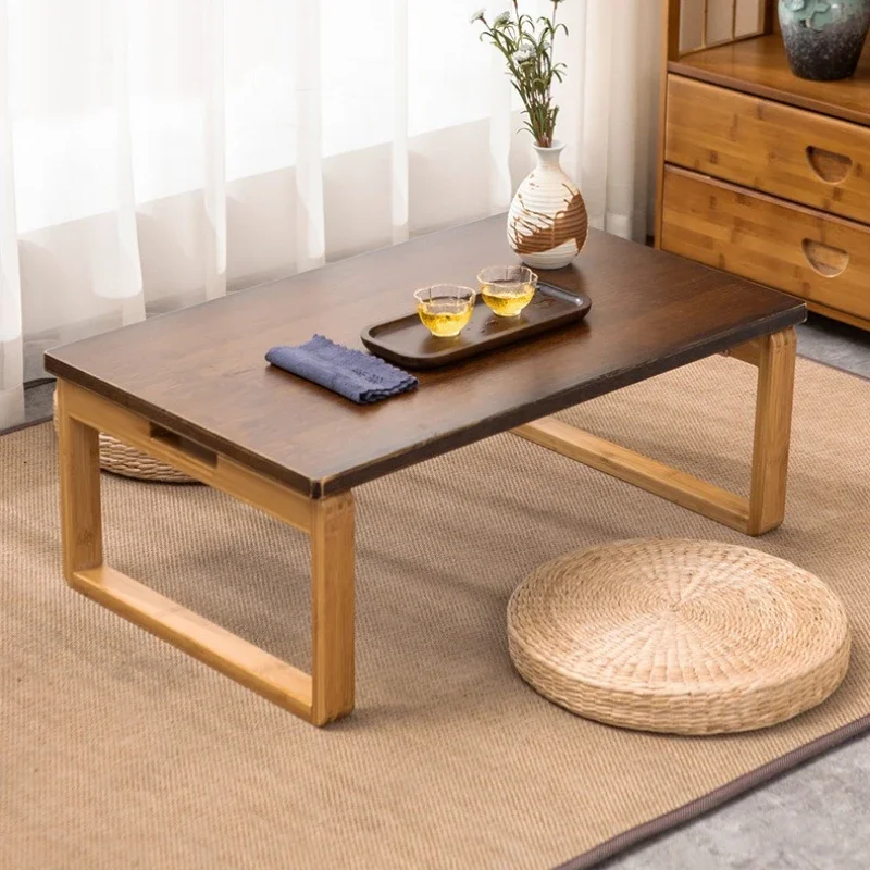 Tatami small coffee table Japanese bay window low table rectangular balcony foldable kang several tea table study table premium