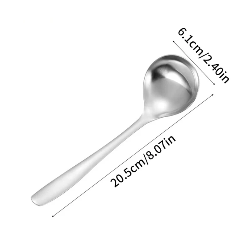 Stainless Steel Soup Spoon Kitchen Utensils Thickened Cooking Pot Soup Spoon Drinking Porridge Spoon Kitchen Tools