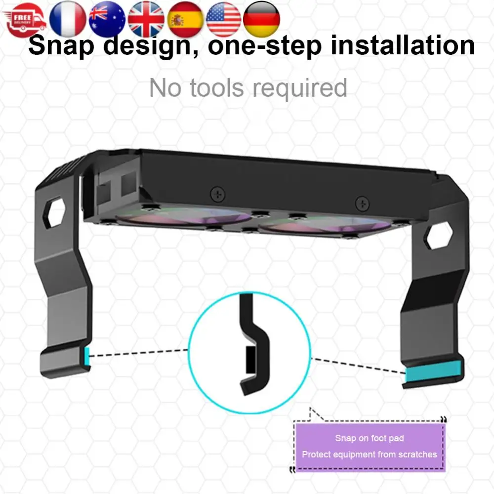 

RAM Memory-Chip Heatsink 4Pin PWM/5V 3Pin ARGB PC Memory Cooling Radiator 1000-4500+RPM with Dual 120mm Fan for DDR4 DDR5
