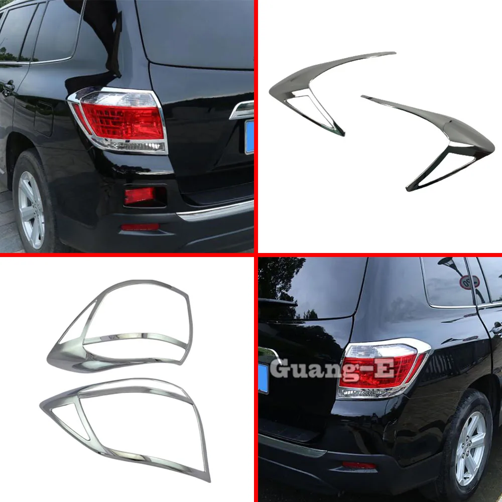 

Car Chrome Trim Tail Light Hood ABS Back Rear Stick Frame Lamp Cover For Toyota Highlander 2008 2009 2010 2011 2012 2013 2014