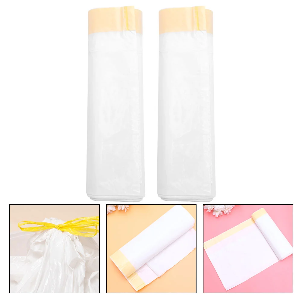 2 Rolls Cat Cleaning Litter Bag Poo Bags Rubbish for Drawstring Pan Trash Waster Pouch Low-density Polyethylene