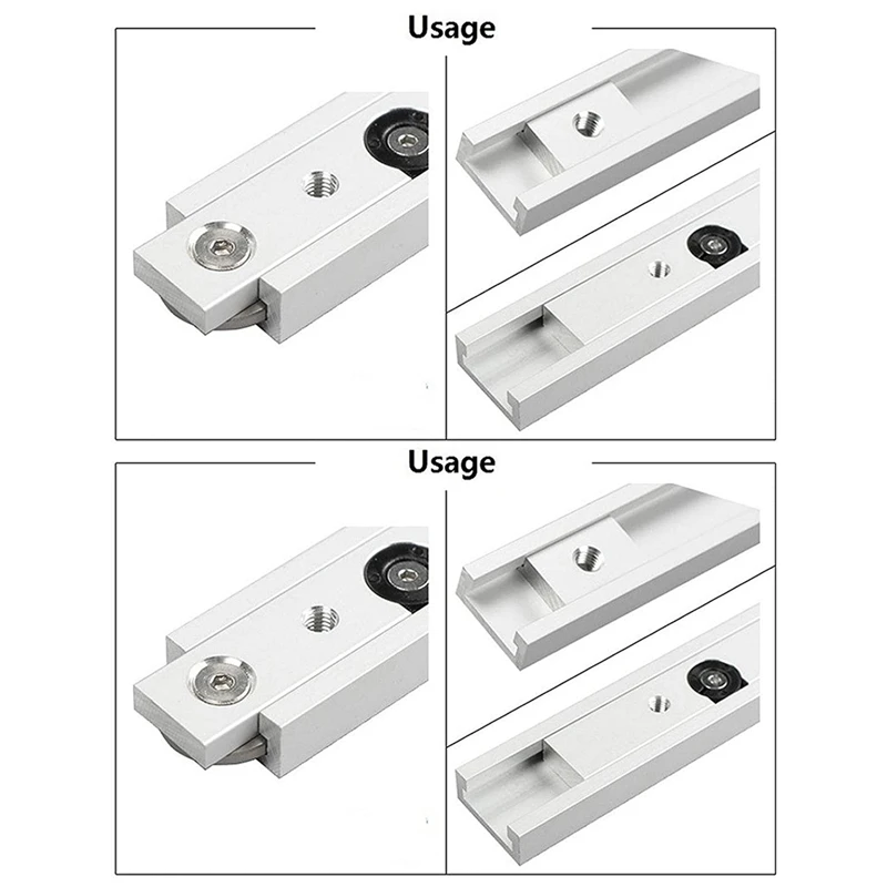 1 conjunto de liga de alumínio t-trilhas slot mitra pista e barra slider serra de mesa mitra calibre haste diy ferramentas para trabalhar madeira