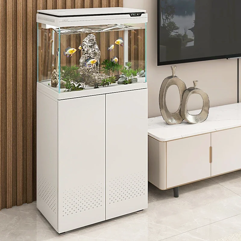 Glass goldfish tank medium and large aquarium water-free small bottom filter floor