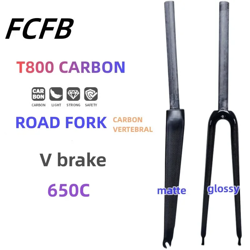 3K carbon fork Road Carbon Front Fork Road Bike bicycle   650C  Rigid Front Fork Bike parts Straight Tube Diameter 1-1/8 28.6mm