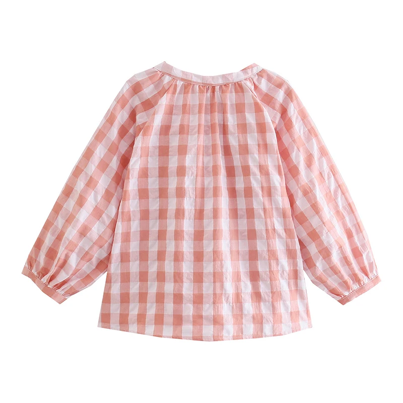 SIYANG Women Fashion Plaid Loose Shirts Female Buttons O-Neck Blouses Ladies Casual Tops