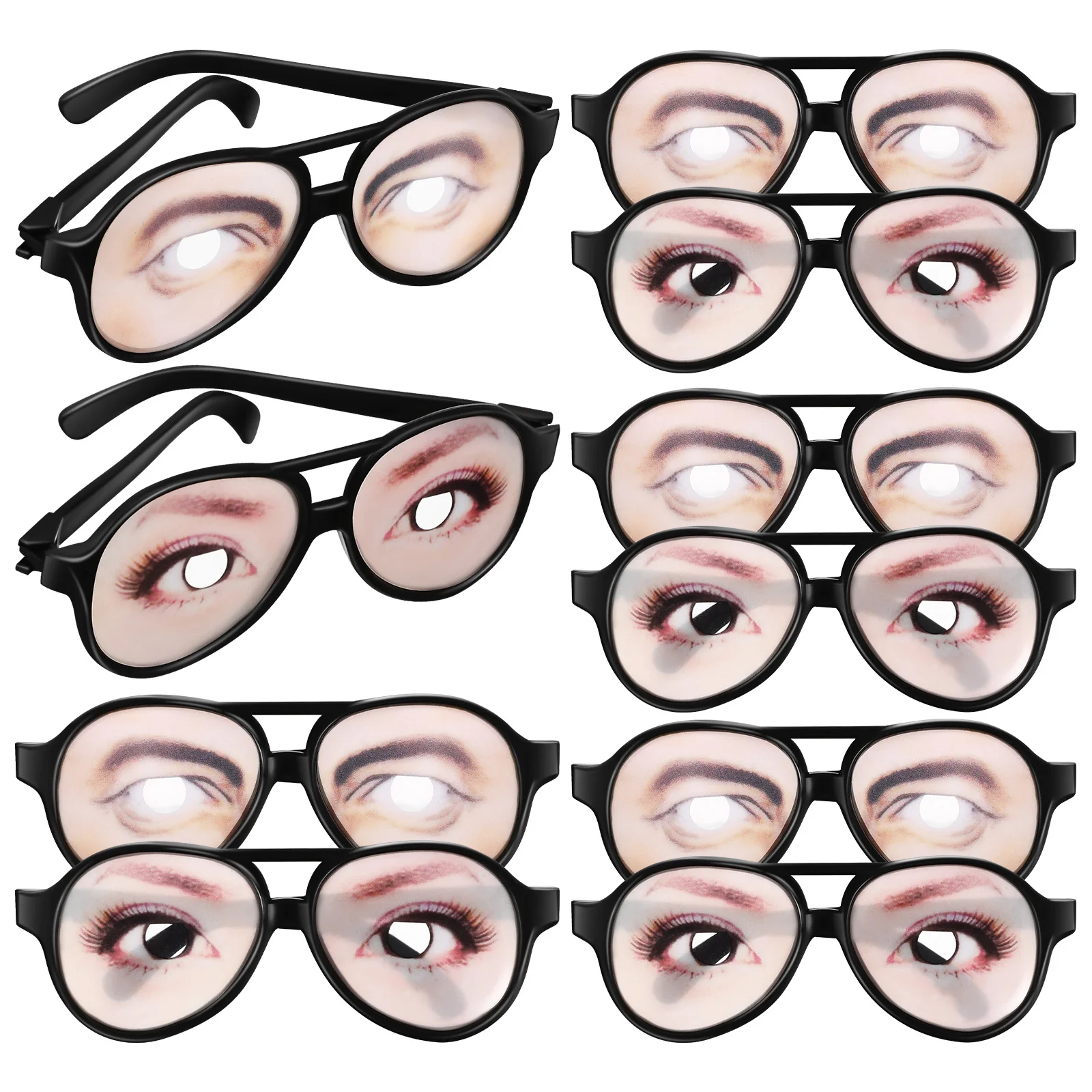 

10 Pcs Glasses Funny Men and Women Mens Eyeglasses Silly for Adults Plastic Halloween