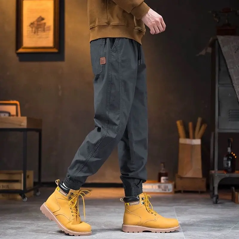 Motorcycle Men's Cargo Pants Grey Big Size Trekking Cheap New In Emo Baggy Cotton Aesthetic Luxury Korean Style Male Trousers