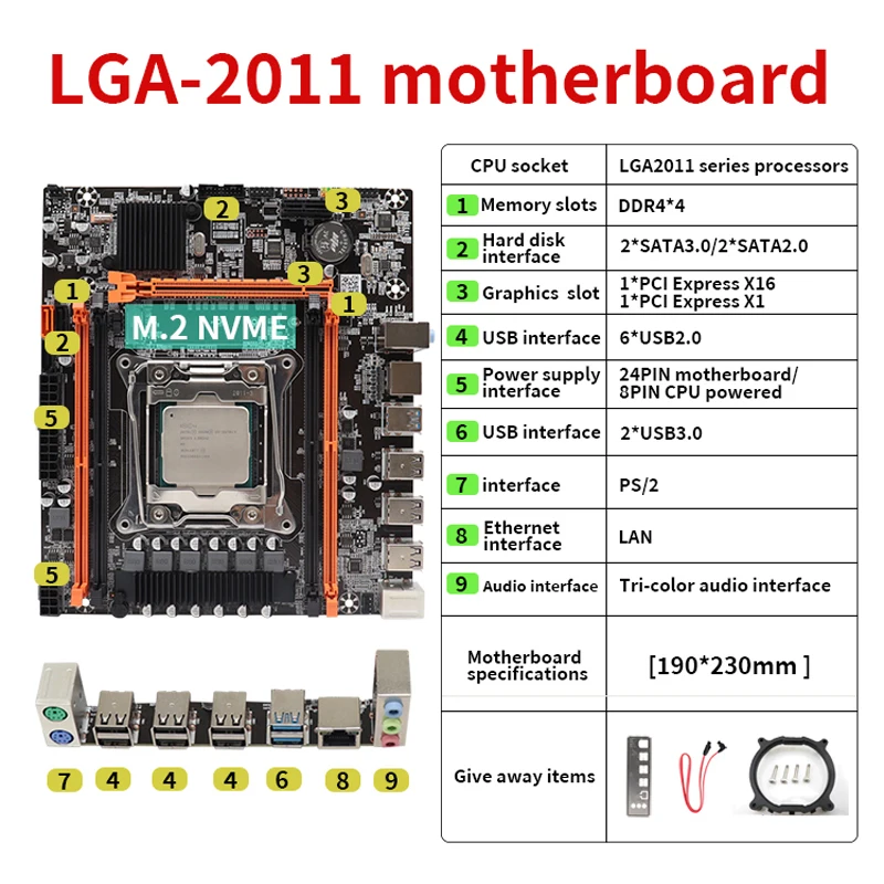 Imagem -04 - Motherboard Grupo Cpu Combo Kit Ddr4 16gb 2x8gb de Memória Ram Lga 20113 Xeon e5 2650v4 X99