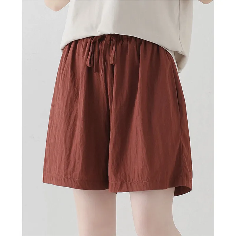 

Летние легкие плиссированные брюки-юбка с эластичным поясом и драпировкой, повседневные модные женские брюки с высокой талией