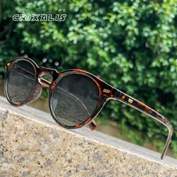 CRIXALIS Retro Small Round Sunglasses for Women Fashion Vintage Driving Sun Glasses Ladies Classic Oval Designer Shades UV400