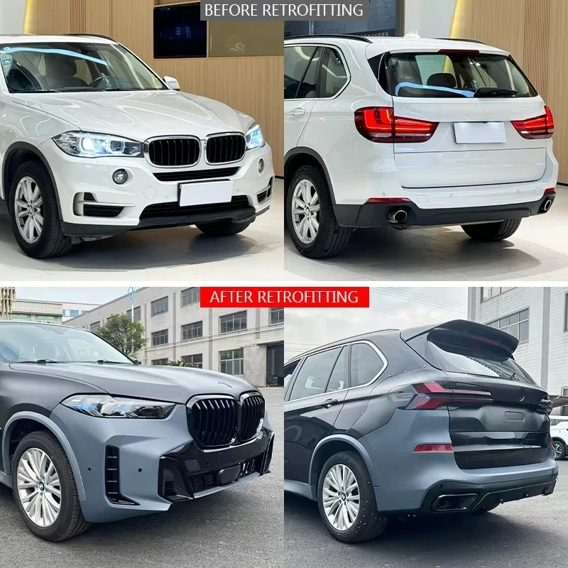 2013-2018 X5 Sports Style Body Kit Non-Destructive Bolt-On Front Rear Bumper With Fog Light Upgrade PartsCar Parts Body Kit