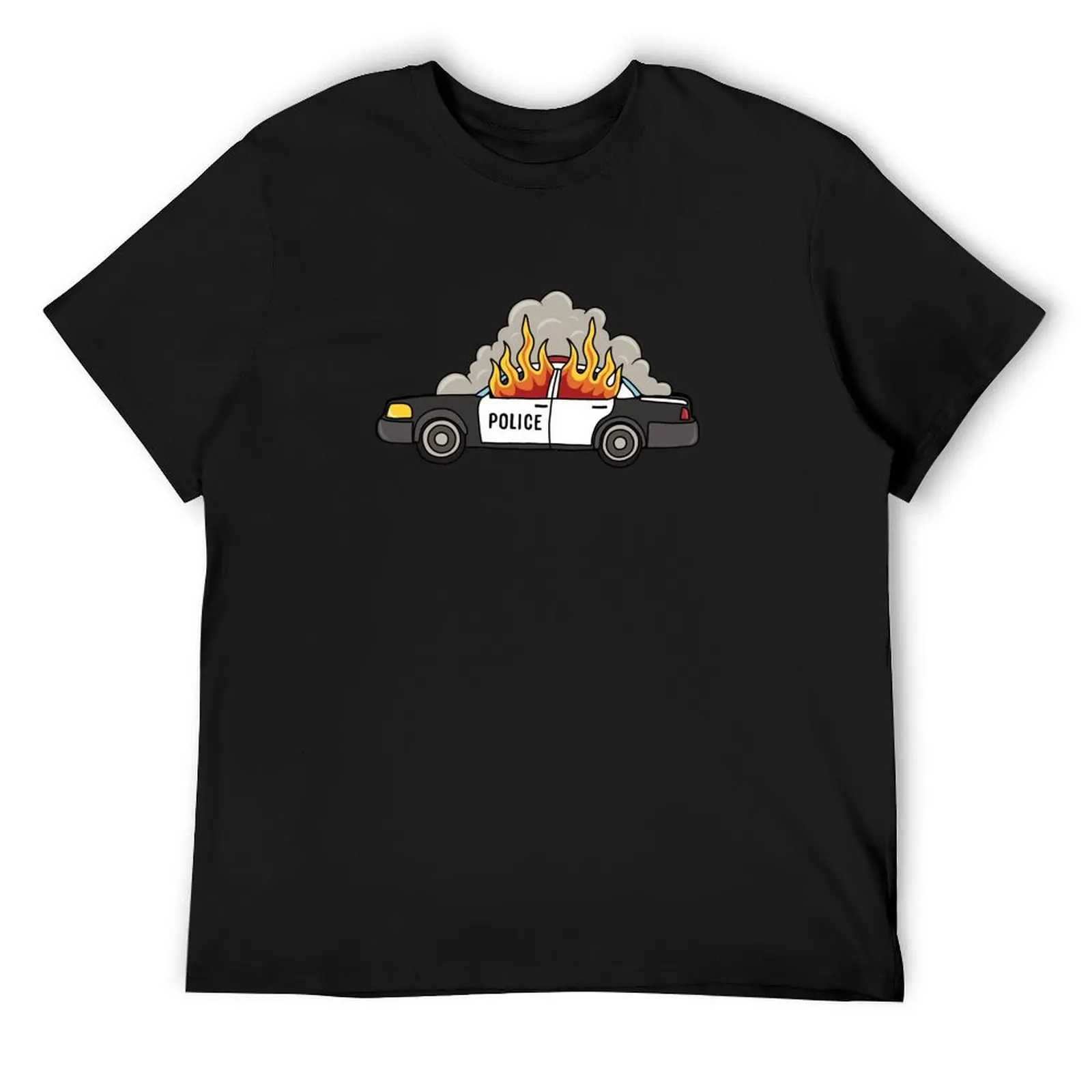 

Burning cop car T-Shirt football t shirt designer shirts Blouse mens graphic t-shirts funny