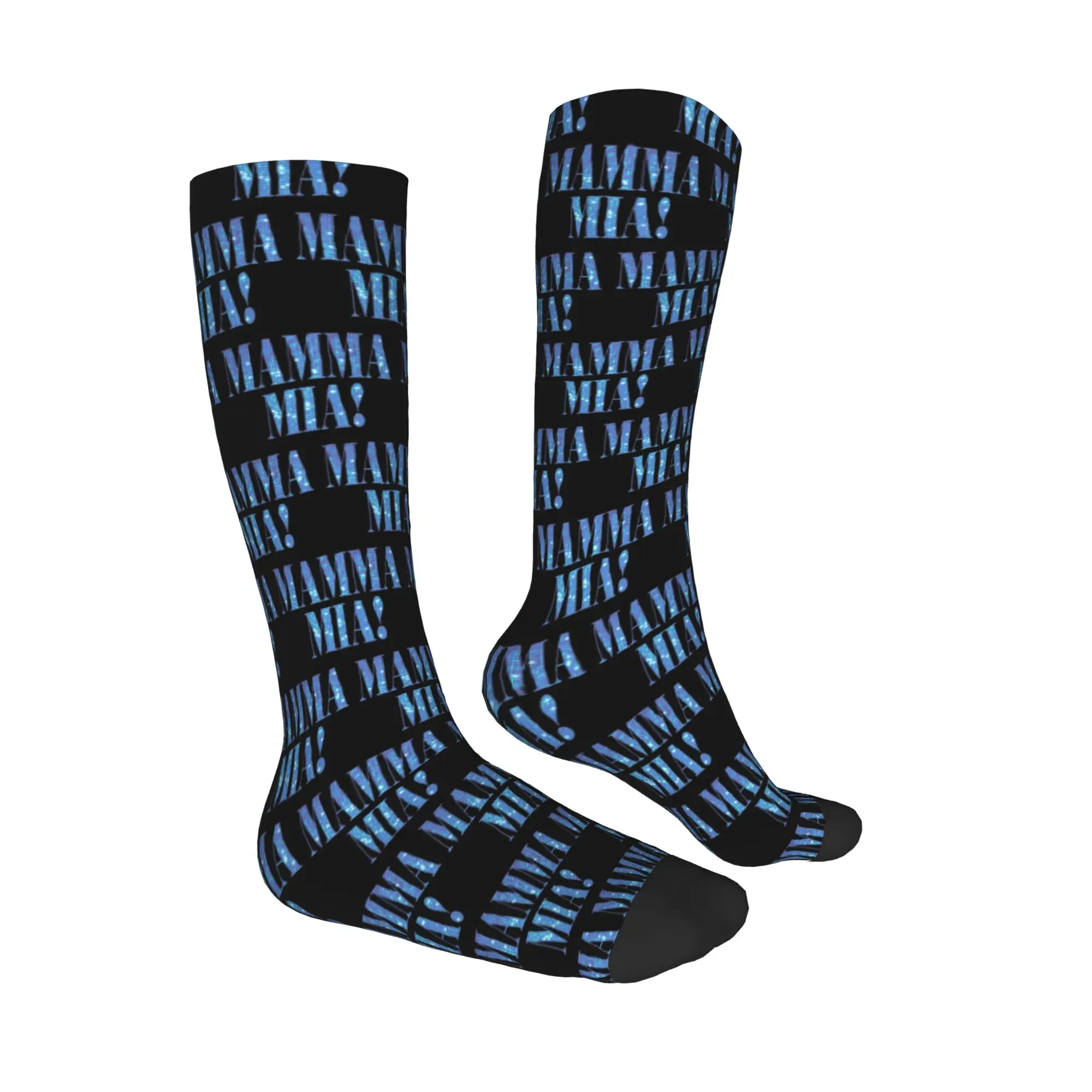 All Seasons Crew Bas Mamma Mia -disque Chaussettes Harajuku Casual Hip Hop Longues Chaussettes Accessoires pour Hommes Femmes Cadeaux de Noël