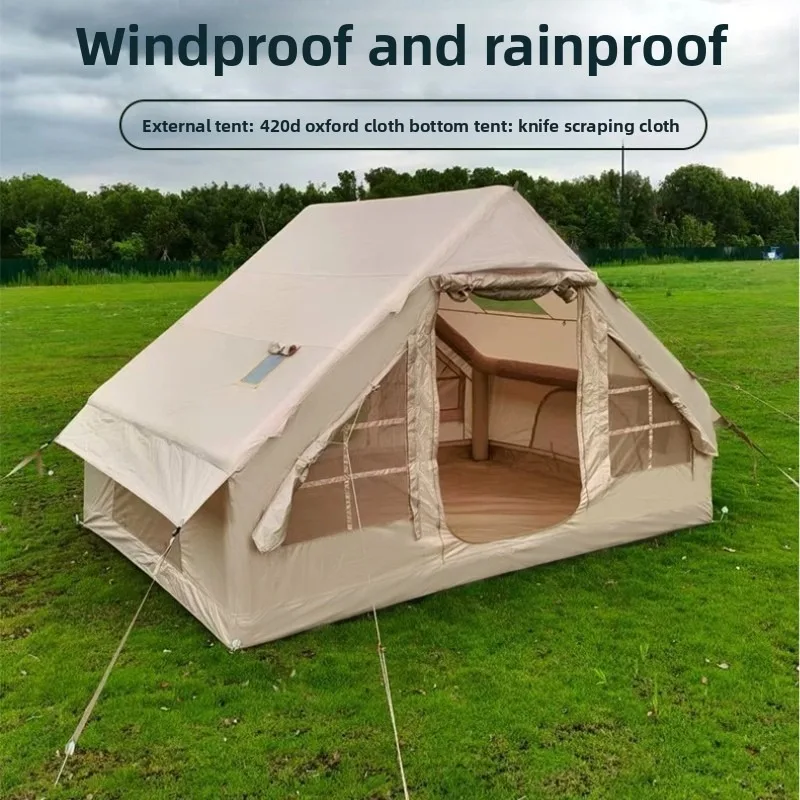 Inflatable Tent Weatherproof Mountain Camping Gear Thickened Groundsheet Waterproof Wholesale Stock Tent Camping Party Tent