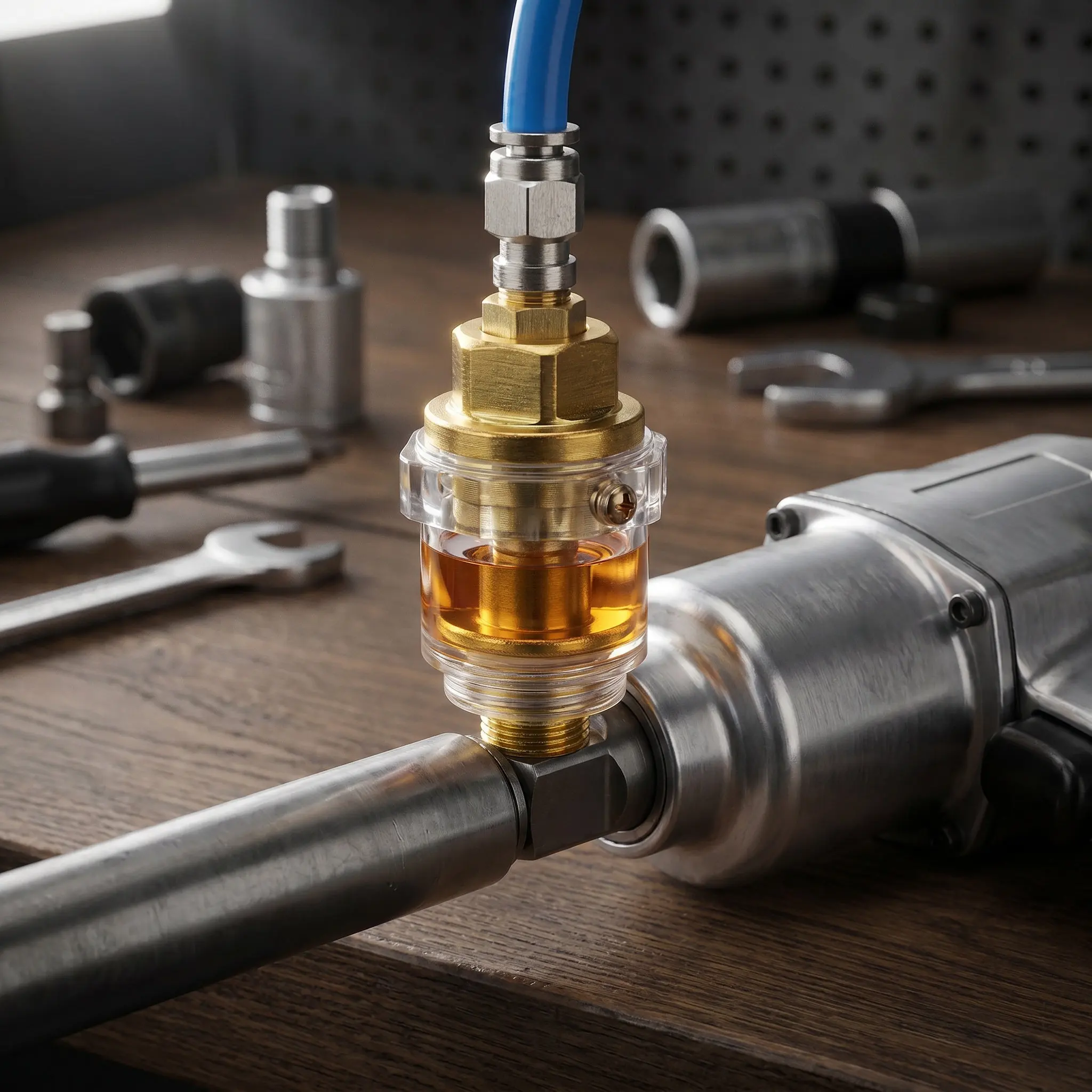 Mini Oiler Oil Water Separator Brass Plastic Golden Automatic Lubrication Pneumatic Air Tool Lubricator Extend Tool Life