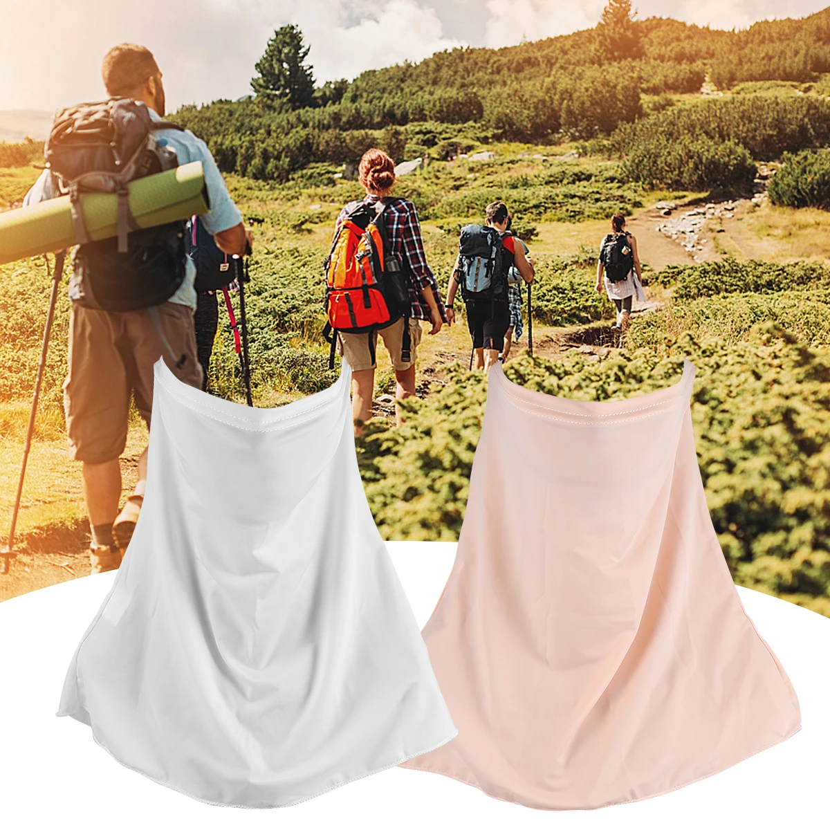 

2Pcs Sunscreen Ice Silk Mask Soft Stretchy Neck Gaiter Face Scarf Riding Cover Dustproof Neckerchief Outdoor Sports Headwear