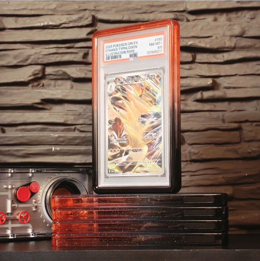 MGJZ Graded Card Slab Protector 35ptTPU Double-Sided Clear  PSA AdhesiveDual Gradient Color Cover for Sports Game Cards