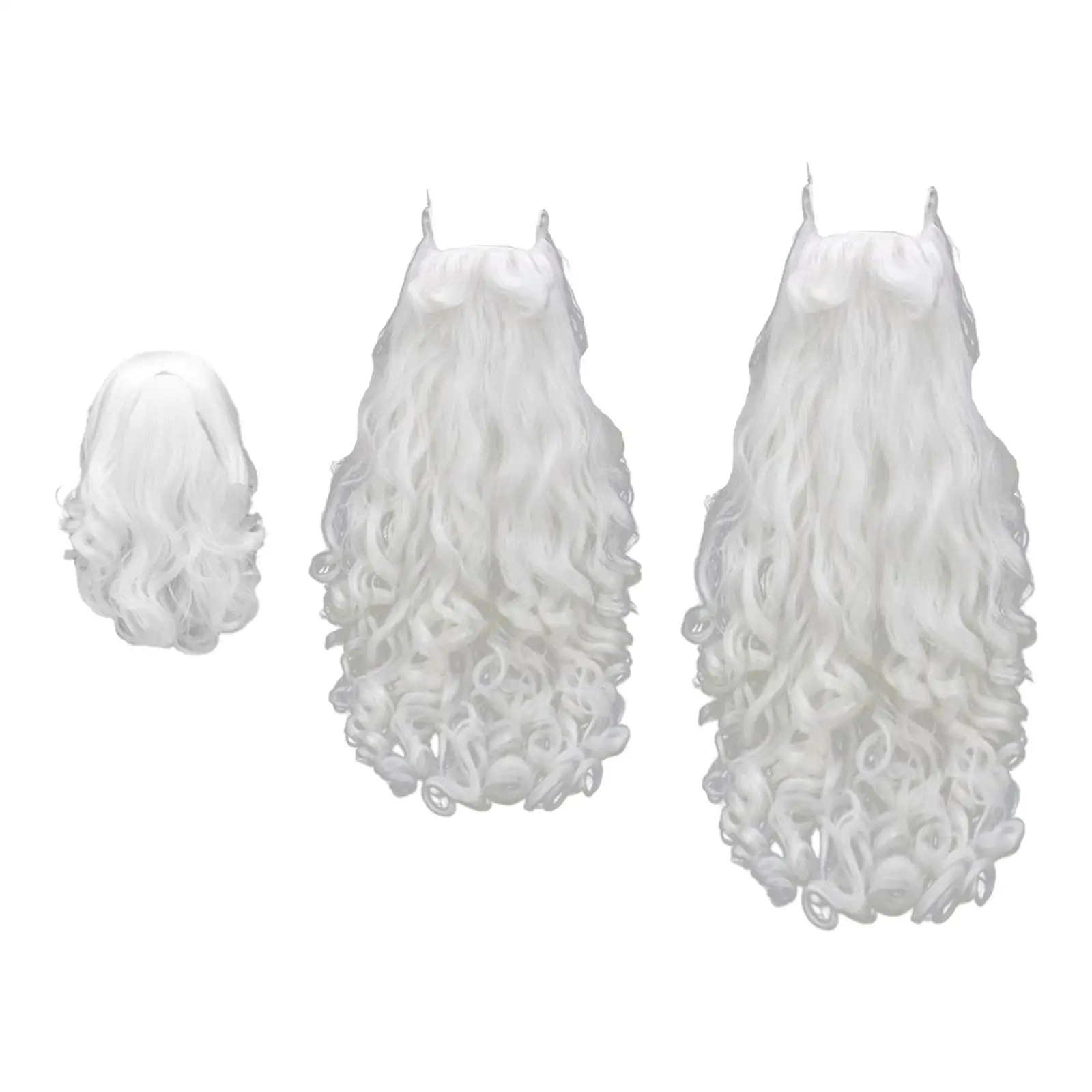 

Santa Wig and Beard Xmas Long Funny Santa Wig Beard Curly Hair Wig for Fancy
