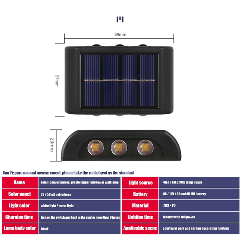 Intelligente Solar-Wandleuchte für den Außenbereich, wasserdicht, für Balkon, Wandleuchten für Hof, Landschaft, Garten, Dekor, Solar-Außenwandleuchte