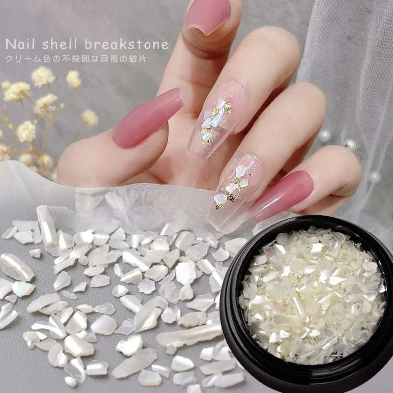 1Pc Irregular Ultra Thin Abalone Mica Shell Flakes Iridescent Nail Sequins DIY UV Gel Nail Art Manicure Decor Accessories
