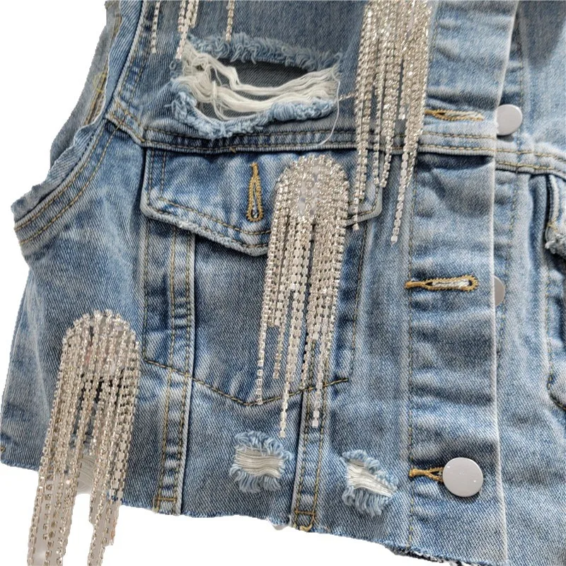 Women Two Piece Sets Skirt Set Sleeveless Turn Down Collar Vest Hole Tassel Tops Short Skirts A Line Y2k Streetwear Elegant 2026