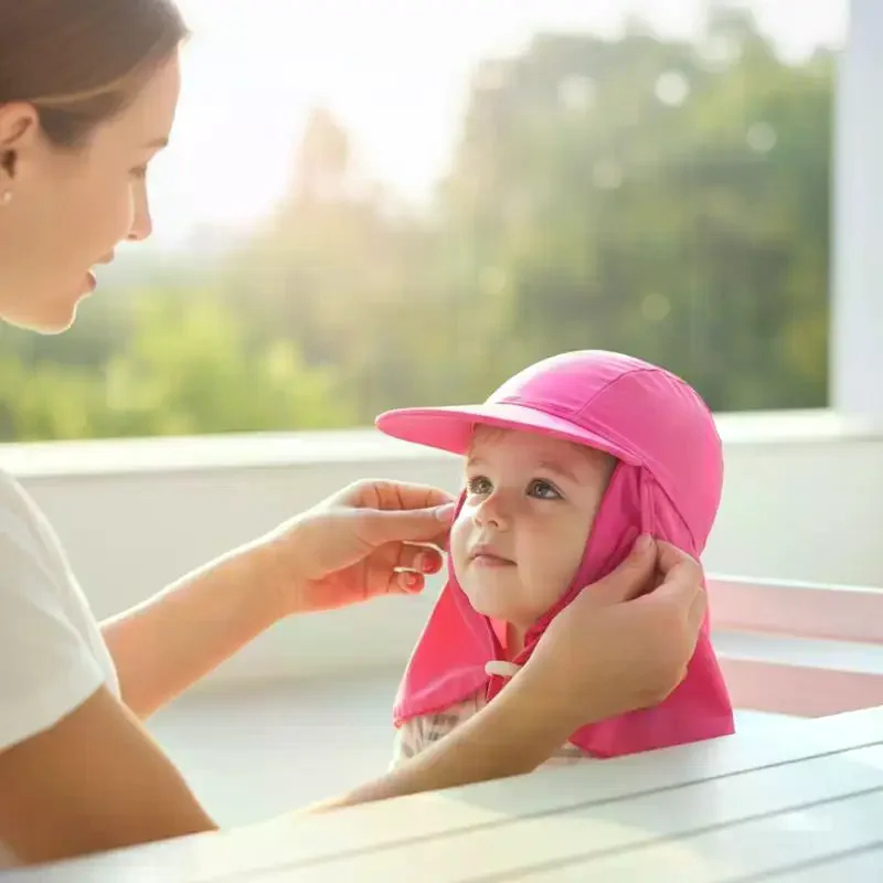 Outdoor Fun Kids Hat Anti-UV Sunscreen Multicolor with Large Brim Breathable Nylon Design