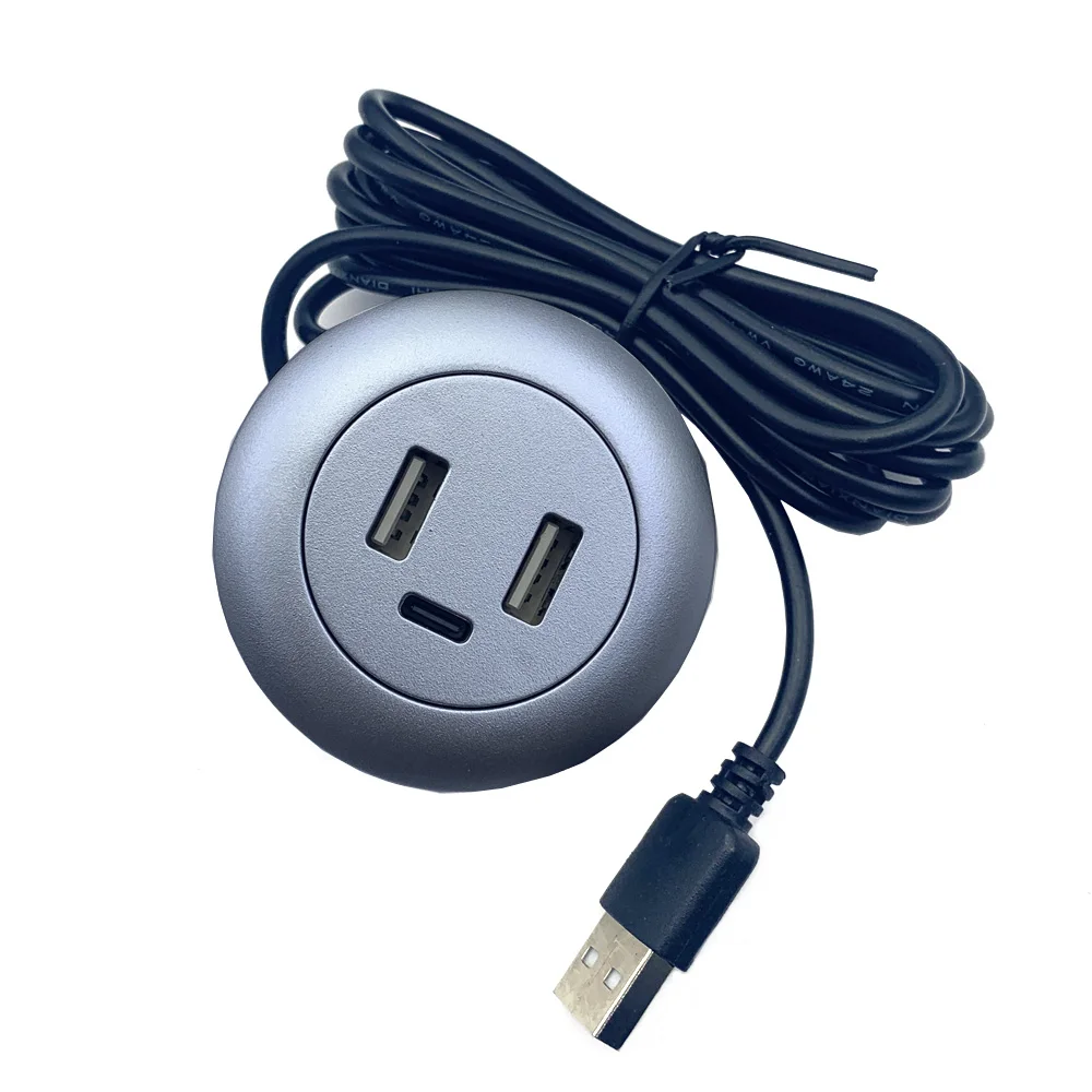 TYPE-C charge connector Extension Cord Mobile Tea Table Sofa Concealed Fast Charging Cable Embedded Desktop USB2.0 To USB