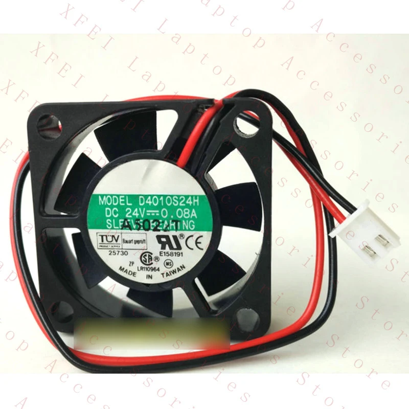 

F 1 PCS New D4010S24H 4010 4cm DC 24V 0.08A 2 Pin cooling fan #zc
