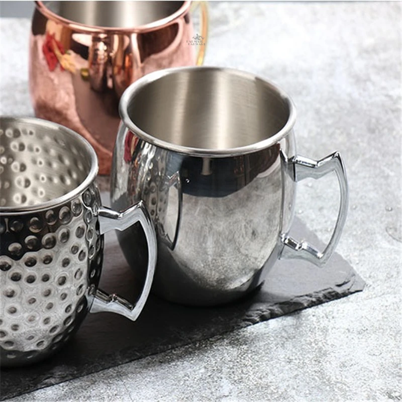 12 قطعة كوب كوكتيل موسكو البغل مطروق أكواب النحاس كوب معدني بيرة ستانلس ستيل النبيذ فنجان القهوة Tazas درينكوير