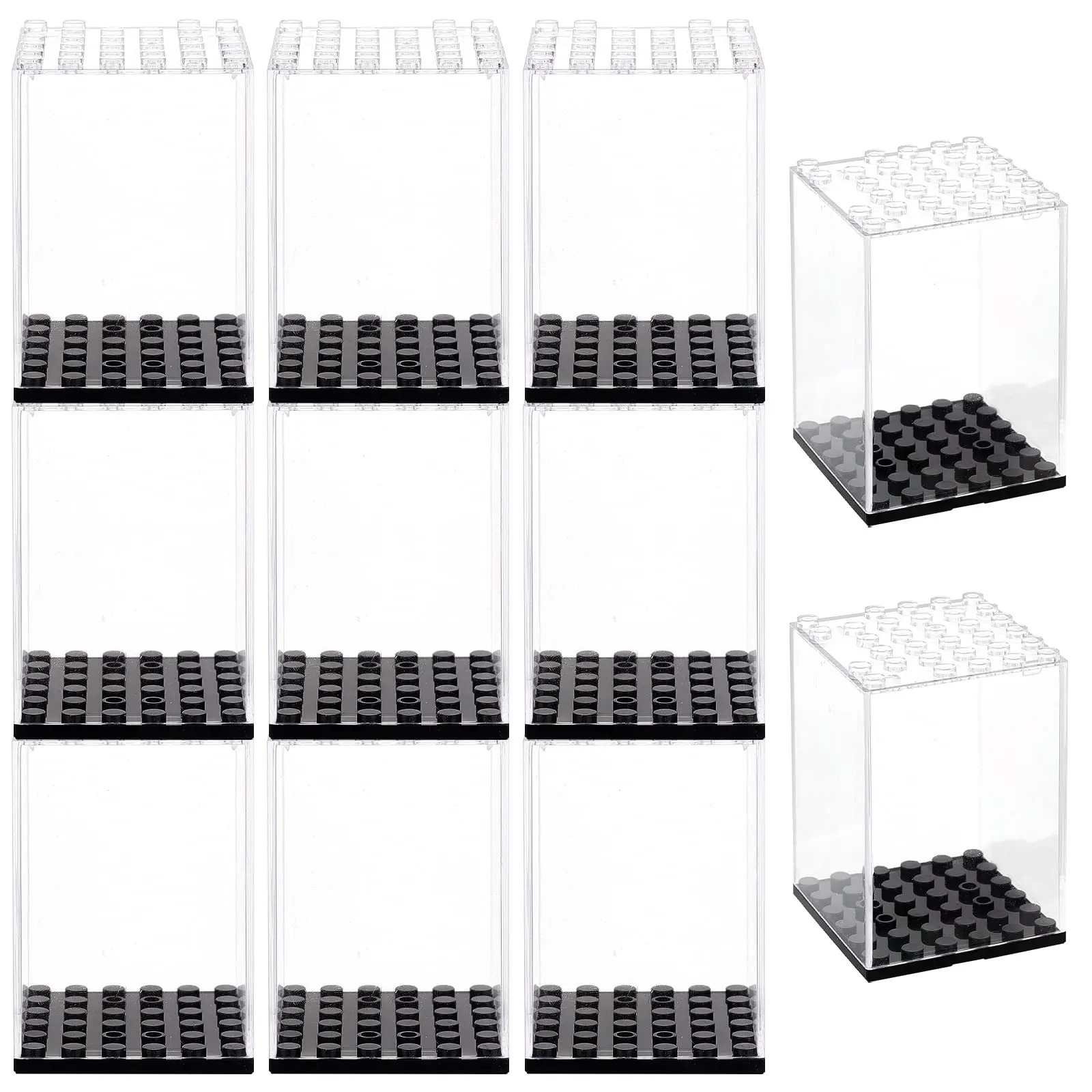 

Minifigure Display Cases Acrylic Display Box for Minifig Action Figures,Stackable Boxes Dustproof Cabinet for Figures Collectors