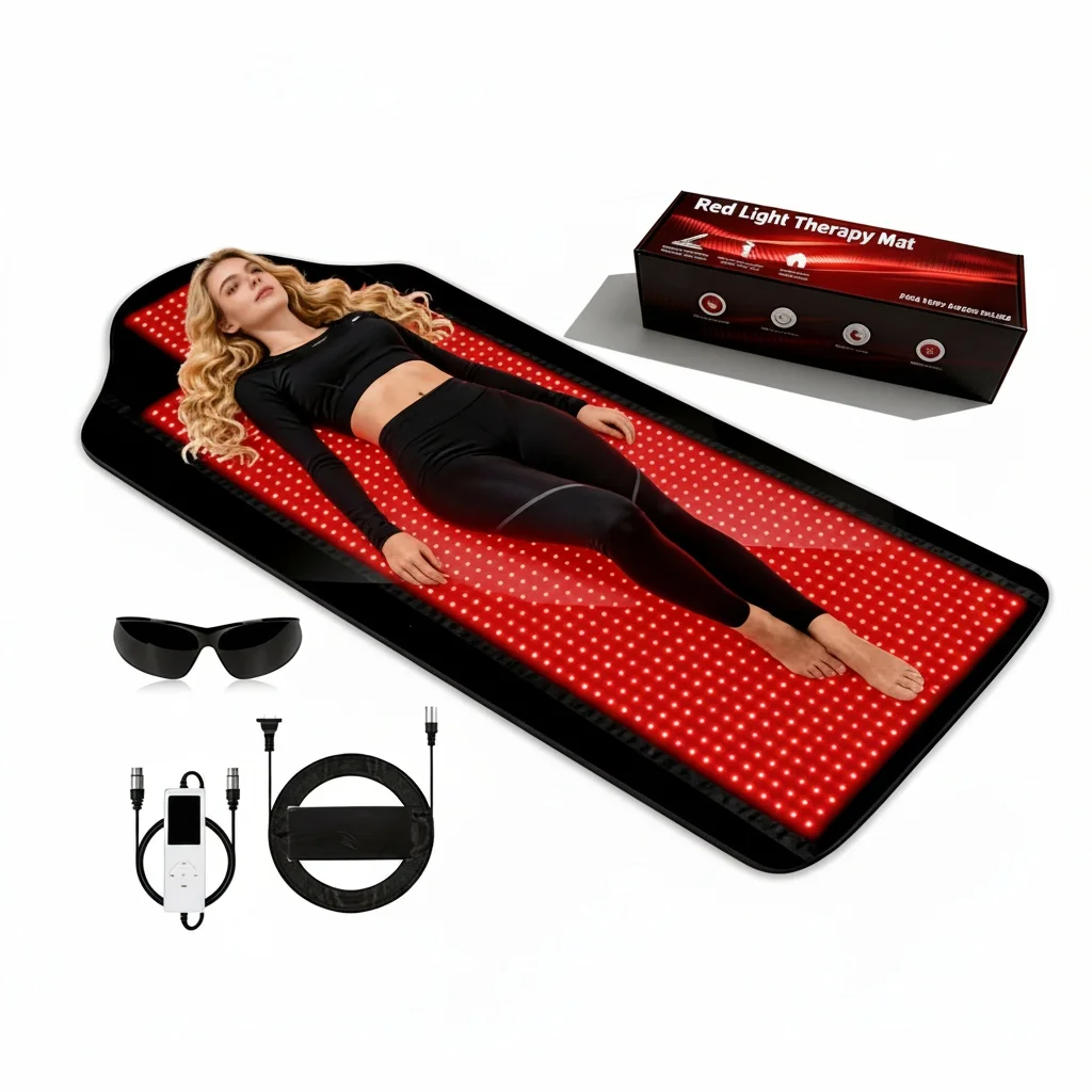 

Red Light Therapy Mat, 1444 LED 660nm 850nm LED Pad, Full Body Pain Relief Muscle Recovery Mat for Home Yoga Relaxation