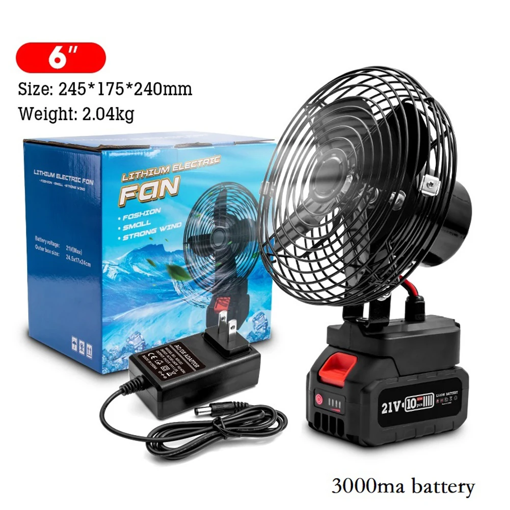 Ventilador, ventilador portátil ao ar livre com duas opções de velocidade 8 polegadas-1500ma-eua 8 polegadas-3000ma-ue 8 polegadas-3000ma-eua abs + pp novo