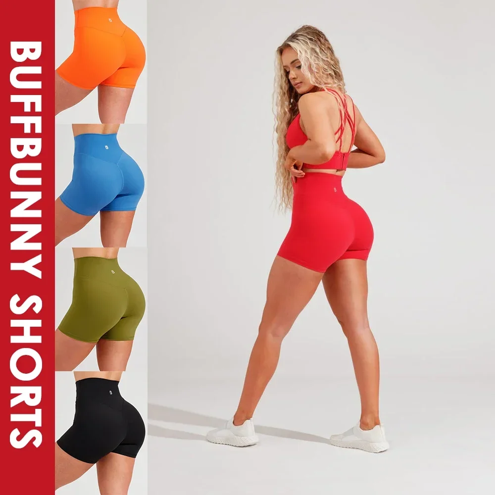 Pantalones cortos de Buffbunny para mujer, mallas deportivas sin costuras para Fitness, Yoga, gimnasio, alta calidad