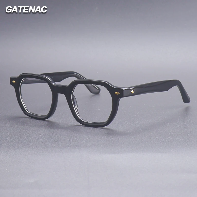 Handmade Acetate Glasses Frame Men Vintage Ultra Light Square Eyeglasses Frame Women Retro Japan Luxury Brand Designer Eyewear