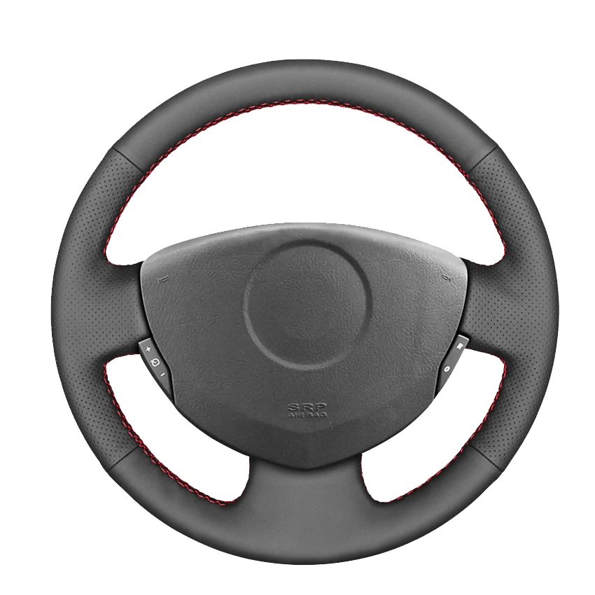 

Black Artificial Leather Car Steering Wheel Cover For Renault Clio 2 2001-2012 Logan Sandero Symbol Twingo 2 2009-2015