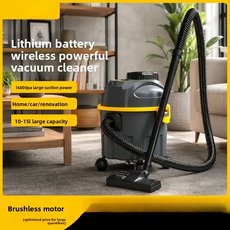 Lithium Battery Vacuum Cleaner Strong Power Barrel Type Industrial Vacuum Cleaner Large Suction Household Cleaning and Sewing