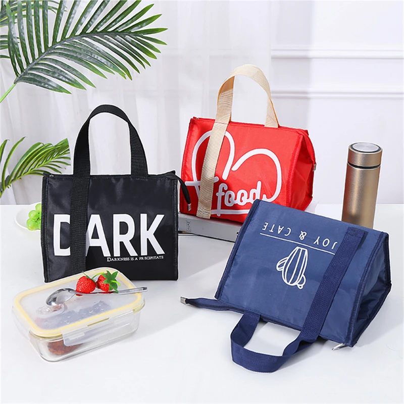 Cute Portable Women\'s Thermal Lunch Bags for Office Picnic Insulation Food Storage Container Bento Boxes Cooler Bag Pouch