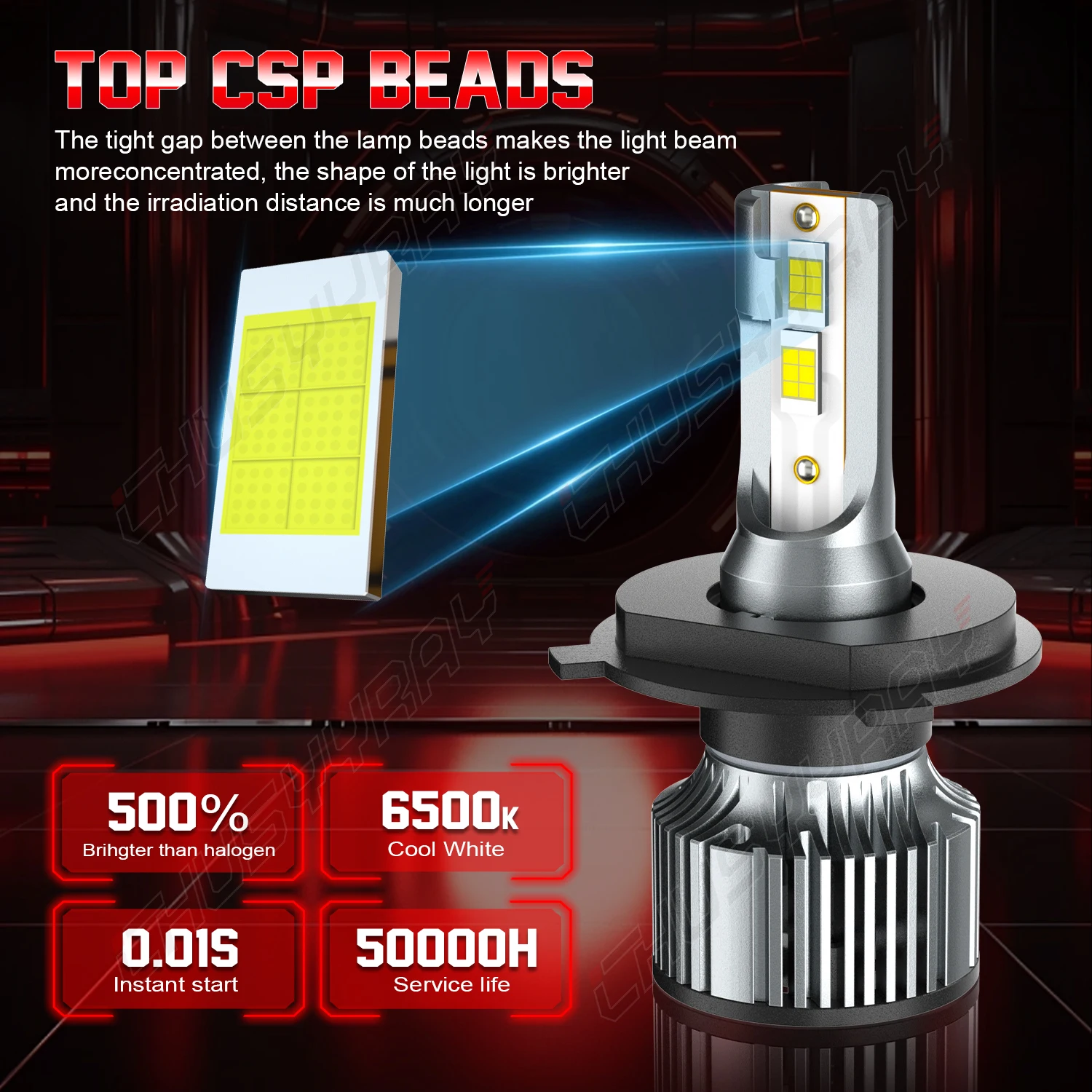 6x H7/H8/H9/H11/881 LED Headlight Hi Lo Beam Fog Light Bulbs 12V 6500K 20000LM Super Bright White For Hyundai Elantra 2014-2016