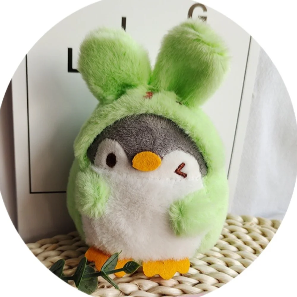 12cm lindo pingüino de peluche de juguete de dibujos animados Mini pingüino mochila muñeca colgante de felpa pequeños animales de peluche pingüino muñeca llavero