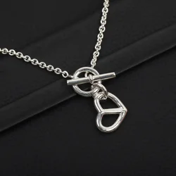 Hot Europe Designer Brand 925 Silver Heart Necklace Woman Top Quality Jewelry Wedding Gift Trend