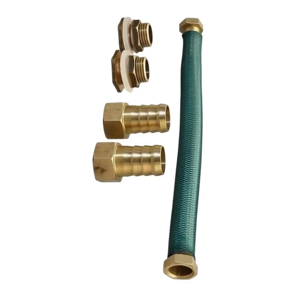 39.37 Inch Rain Bucket Connector Hose with Brass Fittings for DIY Rainwater Harvesting Systems and Garden Irrigation Use